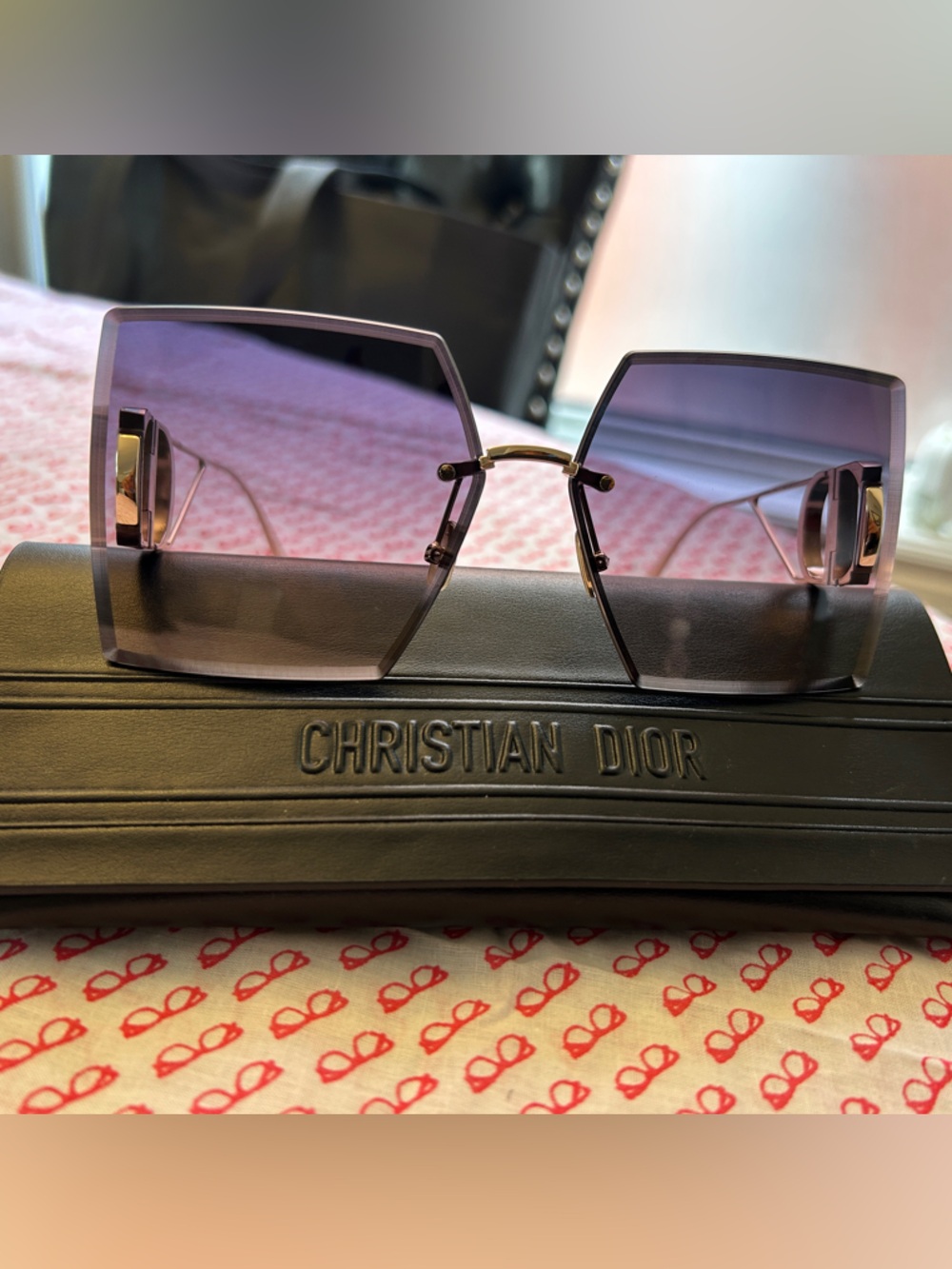 Christian Dior Purple Rimless Sunglasses